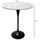Leisuremod LeisureMod Verve Collection Modern Bar Height Table Black Base with 27 Round Marble White Sintered Stone Top, , large