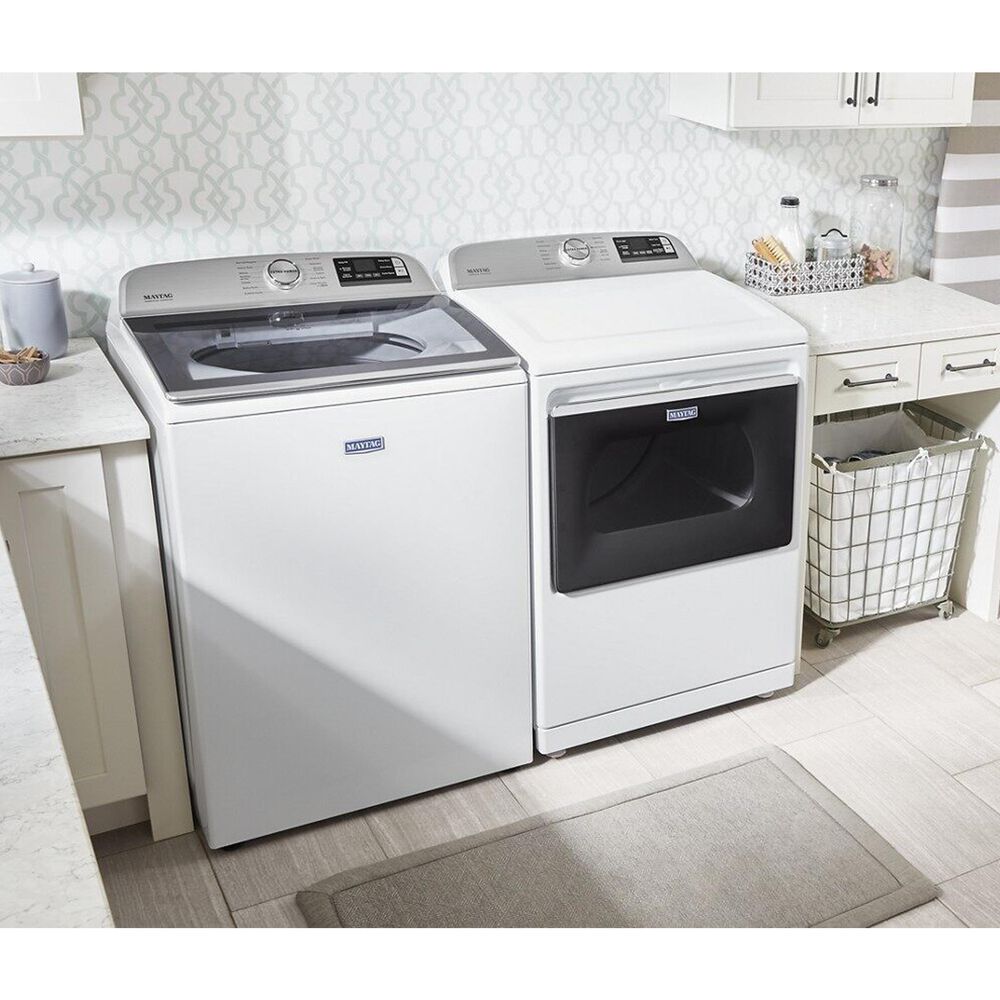 Maytag 7.4 Cu. Ft. Front Load Gas Dryer with Steam Cycles in White, , large