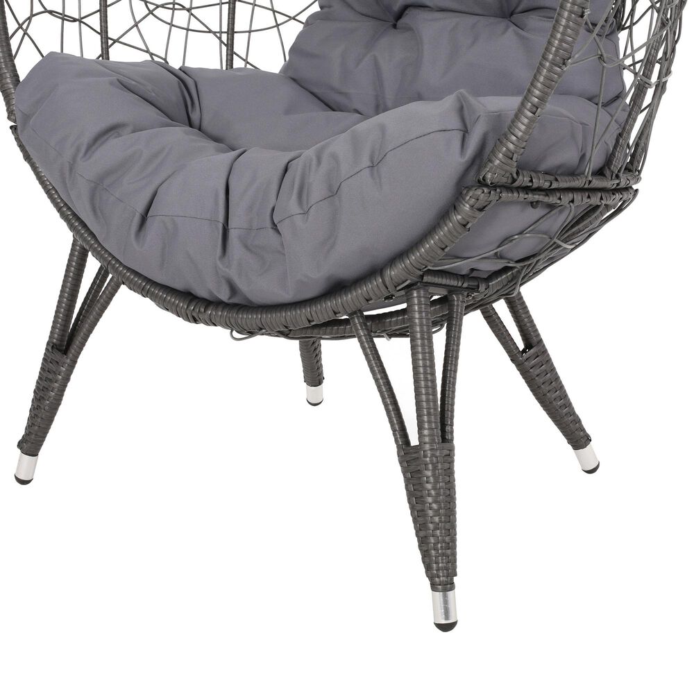 Hearth and Haven Gianni Outdoor Teardrop Chair in Gray, , large
