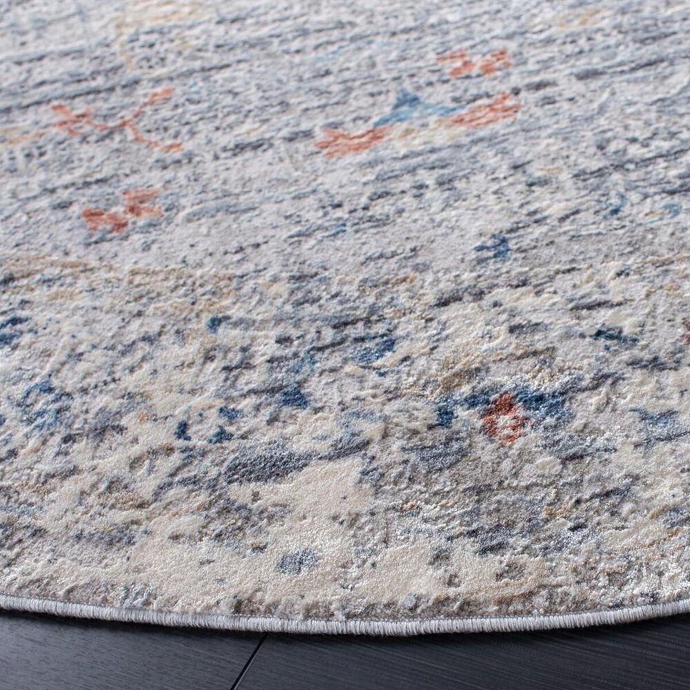 Safavieh Dream DRM419G 6&#39;7&quot; Round Grey and Multicolor Area Rug, , large