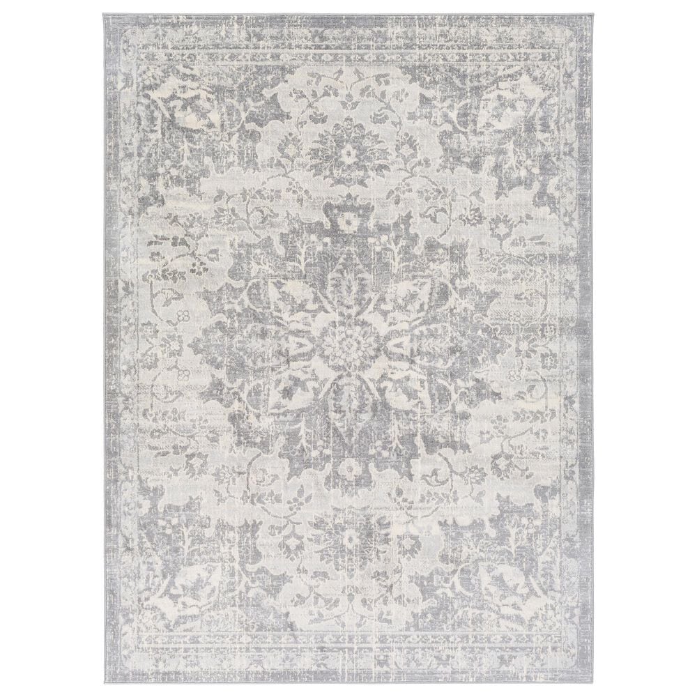 Surya Monaco MOC-2328 7"9" x 10"3" Silver Gray and Cream Area Rug, , large