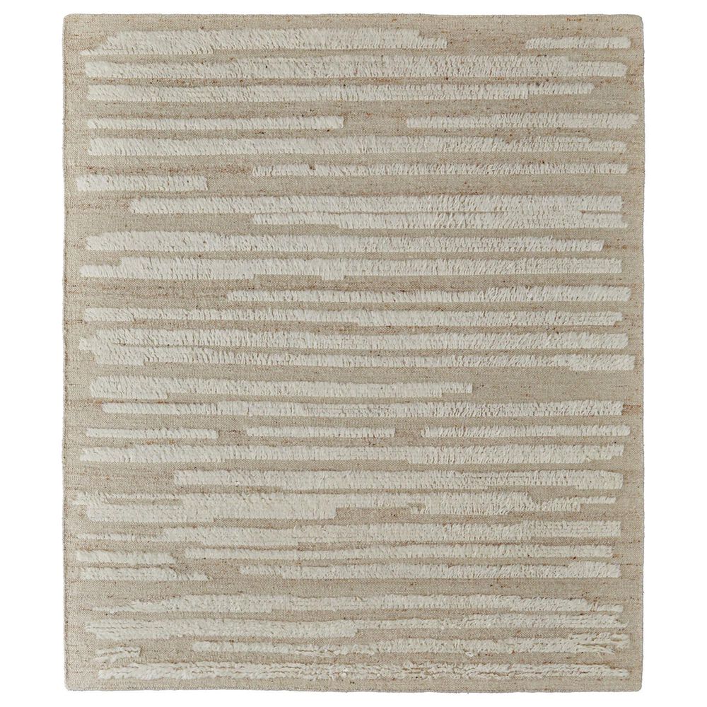 Feizy Ashby Striped 3"6" x 5"6" Ivory and Beige Area Rug, , large