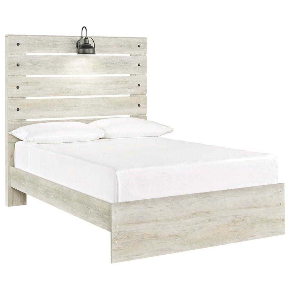Ashley Cambeck 5 Piece Full Bed Set in Whitewash with Lighting, , large