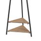 Mercana Everett Coat Rack with 2 Triangular Wooden Shelves in Matte Black, , large