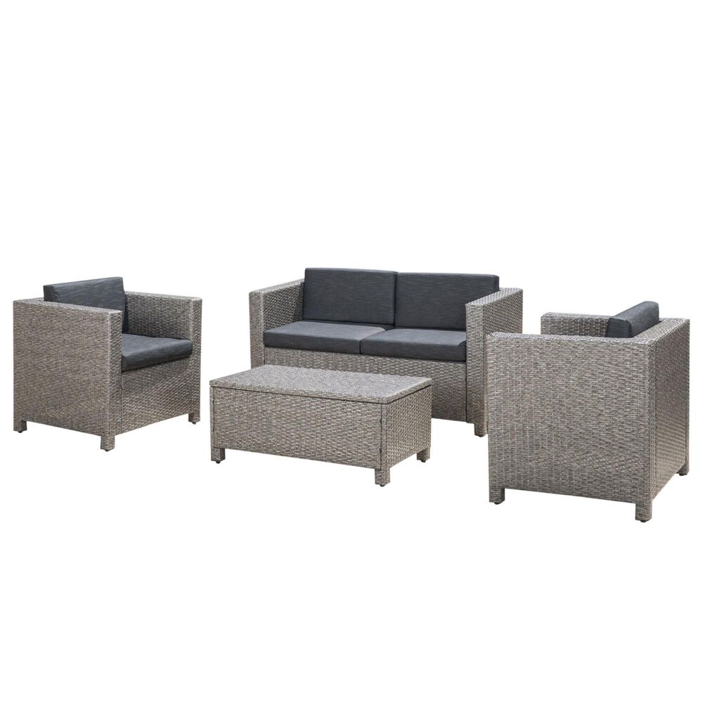 Noble House Puerta 4-Piece Patio Sofa Set in Gray, , large