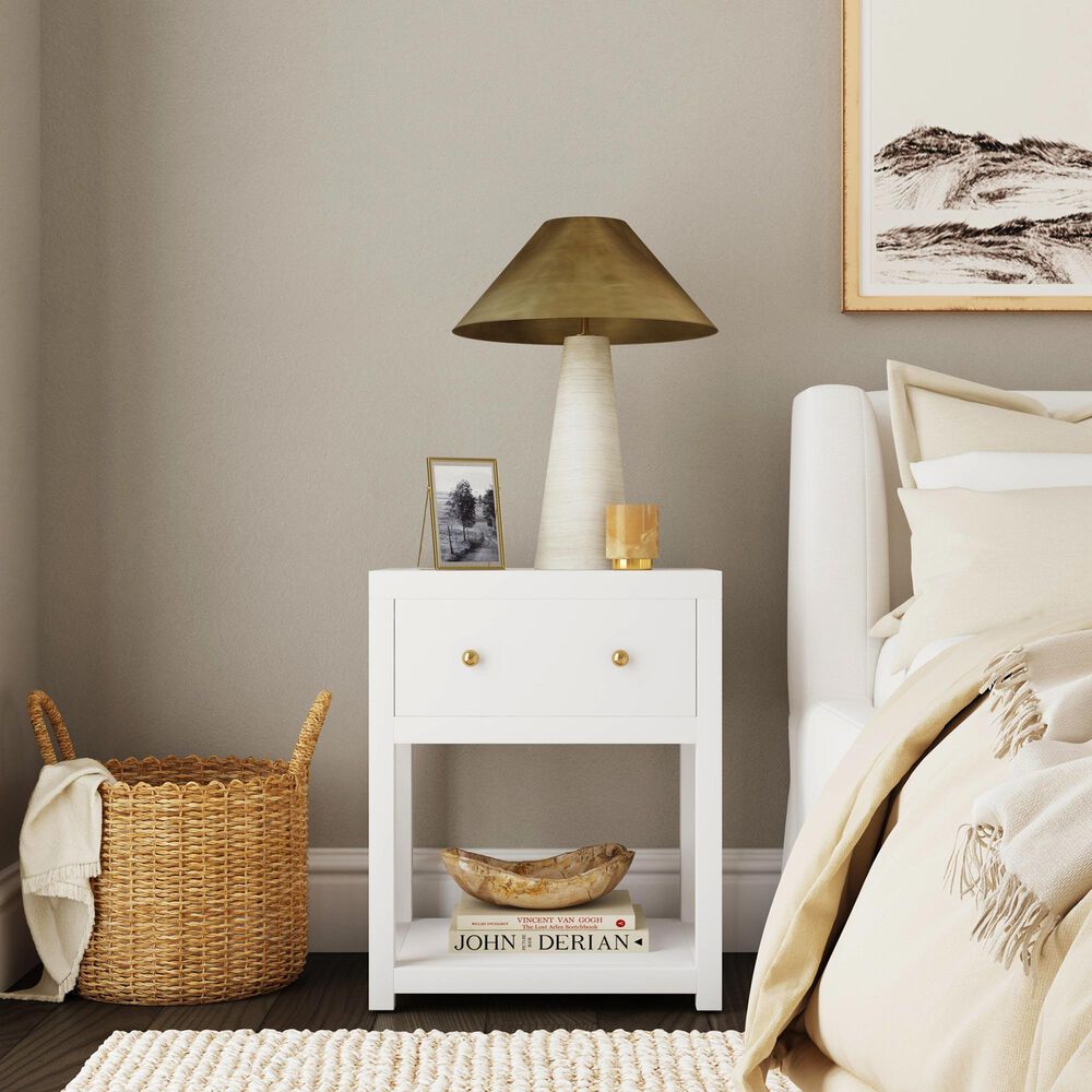 Butler Specialty Company Nora 1-Drawer 21" Nightstand in Smooth White, , large