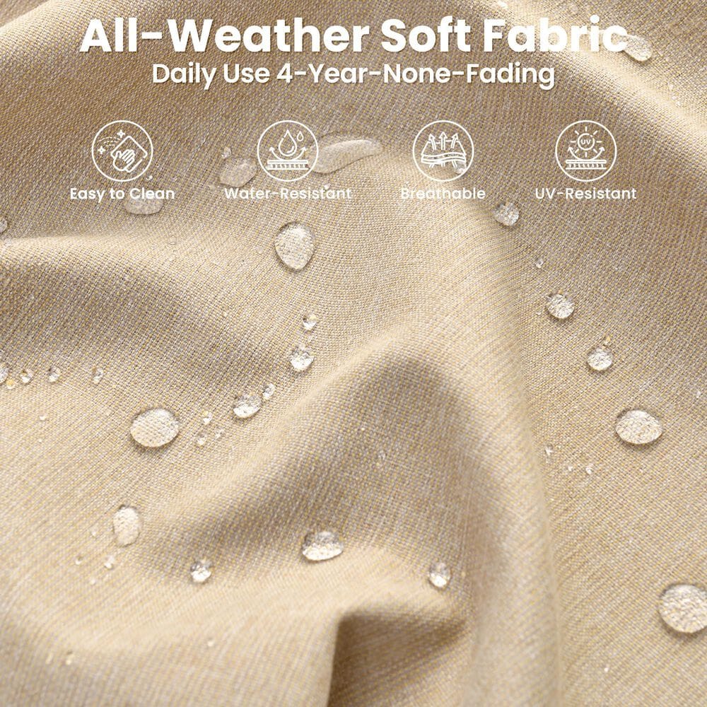 HOMLUX 5-Piece Outdoor Wicker Patio Furniture Set, High Back Rattan Sofa with Chairs, Ottomans &amp; Cushions in Beige, , large