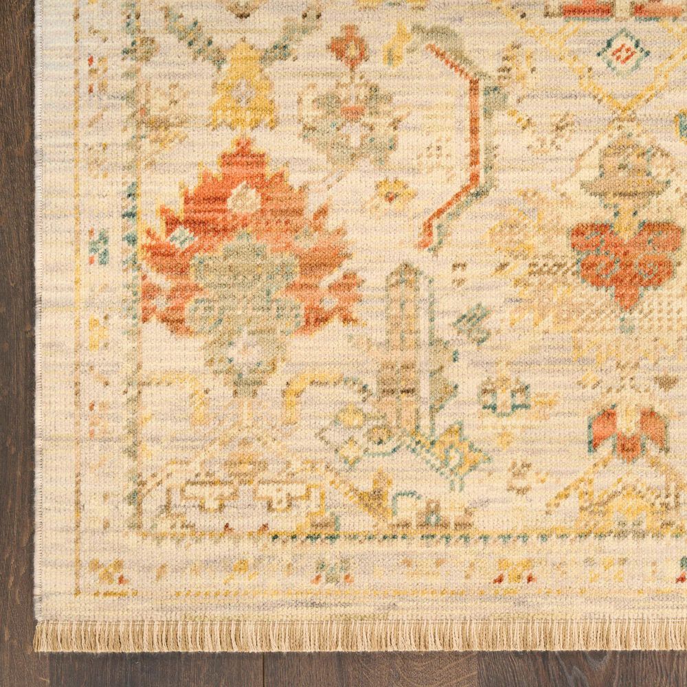 Nourison Antique Bloom Taupe and Multicolor 5'6" x 8'6" Area Rug, , large