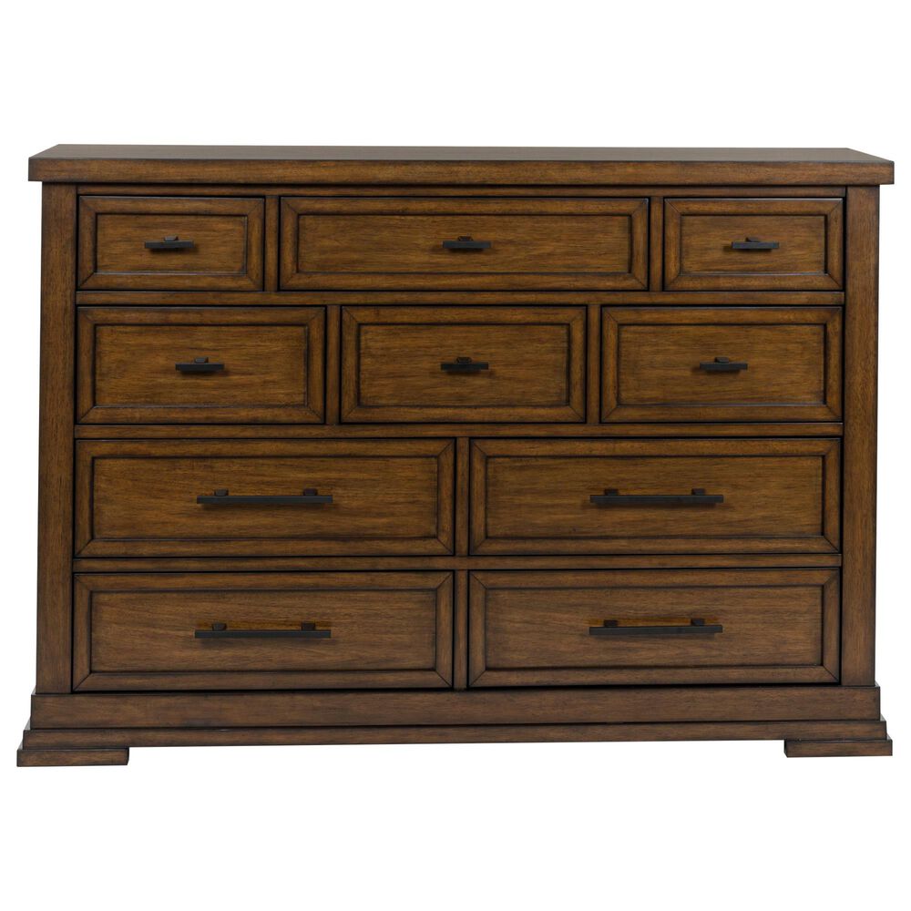 Ashley Taffenbrook 10-Drawer Dresser in Medium Brown, , large