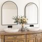 HOMLUX 20" x 30" Arched Mantle Mirror in Black, , large