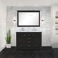 Lexora Home Dukes 48" Double Bathroom Vanity in Espresso with 2 cm White Quartz Top and Rectangular Sinks, , large
