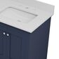 Lexora Home Dukes 60" Double Bathroom Vanity in Navy Blue with 2 cm White Quartz Top and Rectangular Sinks, , large
