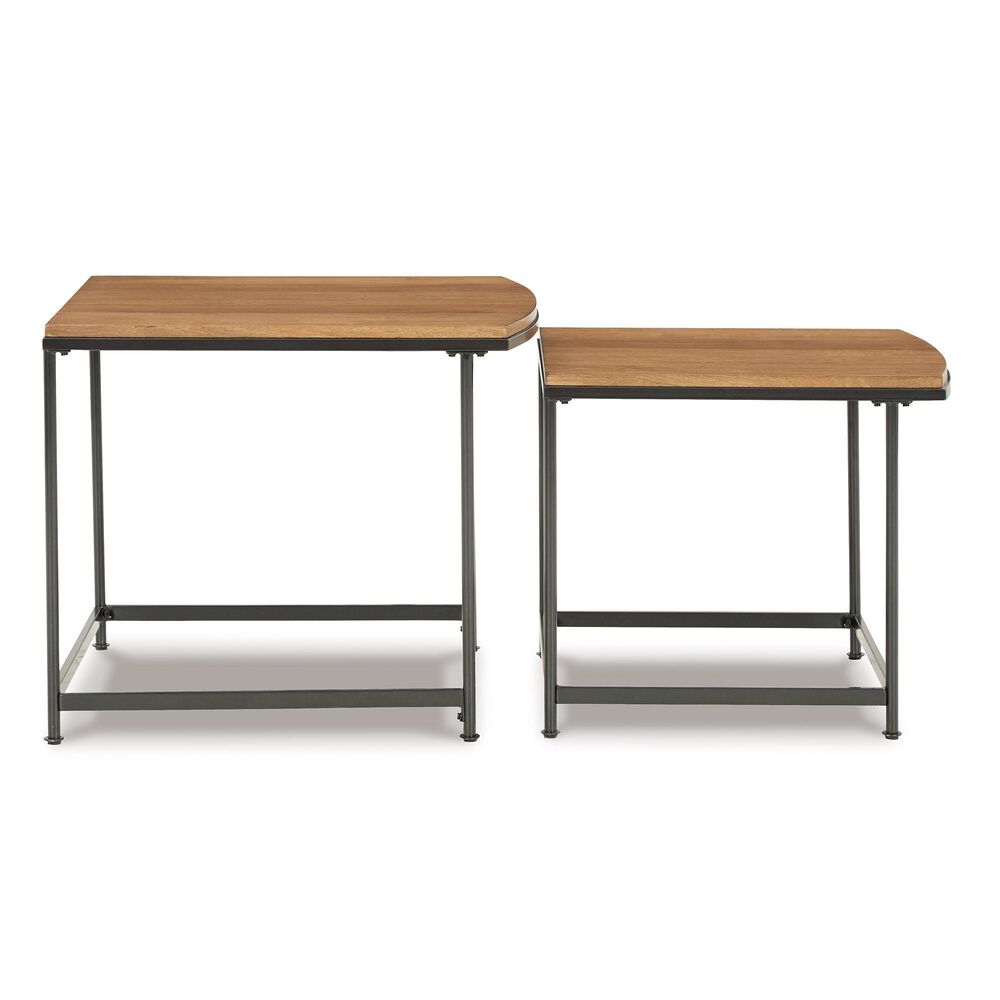Ashley Drezmoore Nesting End Tables in Light Brown and Black  &#40;Set of 2&#41;, , large
