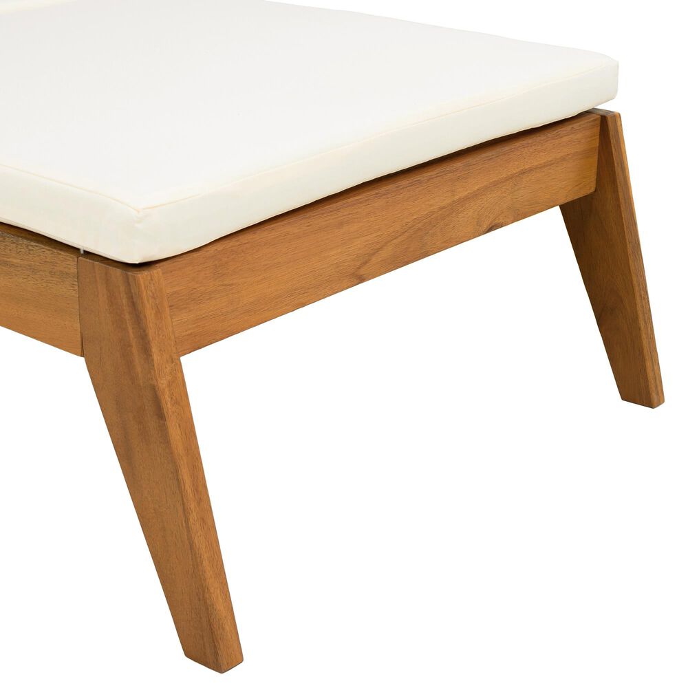 Hearth and Haven Outdoor Chaise Lounge with Armrest in Cream, , large