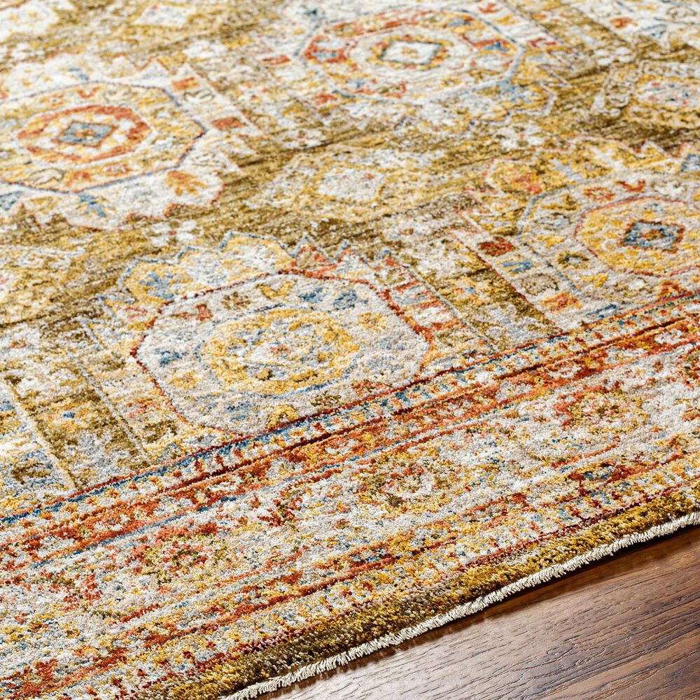 Surya Mona Lisa 6&#39;7&quot; x 9&#39;6&quot; Mustard, Tan, Olive, Brick Red, Sage, Dark Blue and Burgundy Area Rug, , large
