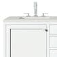 James Martin Vanities Addison 60" Double Bathroom Vanity in Glossy White with 3 cm Lime Delight Quartz Top and Rectangular Sinks, , large