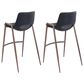 Zuo Modern Desi Bar Chair in Black and Dark Brown (Set of 2), , large