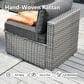 HOMLUX 5-Piece Patio Conversation Set with Grey Wicker in Black, , large