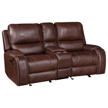 Steve Silver Keily Manual Glider Reclining Loveseat in Brown, , large