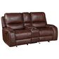 Crystal City Keily Manual Glider Reclining Loveseat in Brown, , large