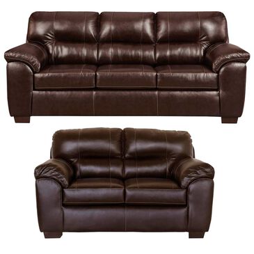 Arapahoe Home Austin Sofa and Loveseat Set in Chocolate, , large