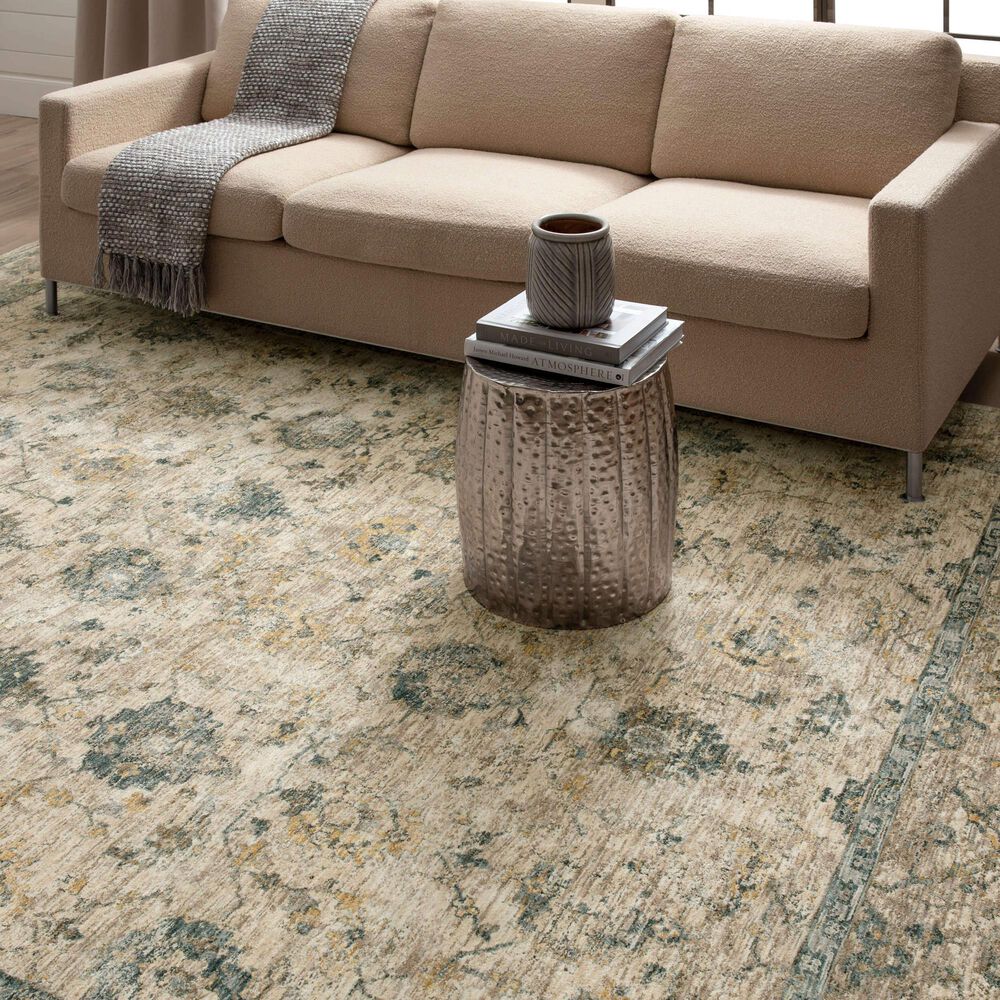 Karastan Marash 5&#39; x 7&#39;6&quot; Cream and Blue Area Rug, , large