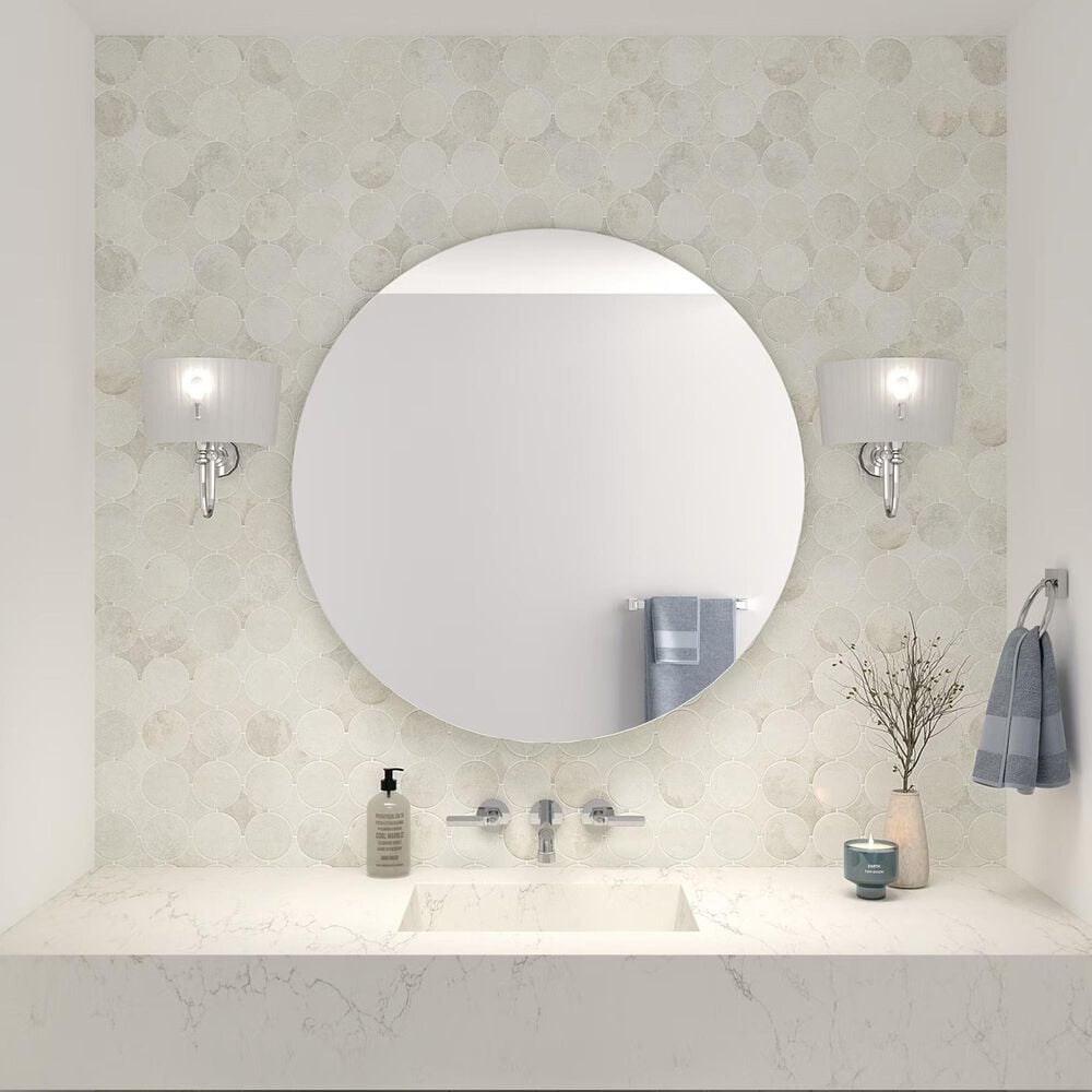 Dal-Tile Rekindle White 13.5&quot; x 13.5&quot; Canvas Dot Porcelain Mosaic Sheet, , large
