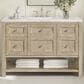 James Martin Vanities Breckenridge 48" Single Vanity in Whitewashed Oak with 3 cm Arctic Fall Solid Surface Top, , large