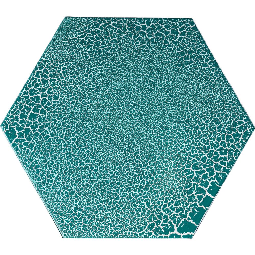 Hearth and Haven Eliana 2-Piece Outdoor Hexagon Metal Side Table Set with Sunburst Cut Out Design in Teal, , large