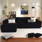 HOMLUX 104" Cloud Sectional Couch Upholstered Modular Sofa with Left L-Shape Chaise, Corduroy Fabric in Black, , large