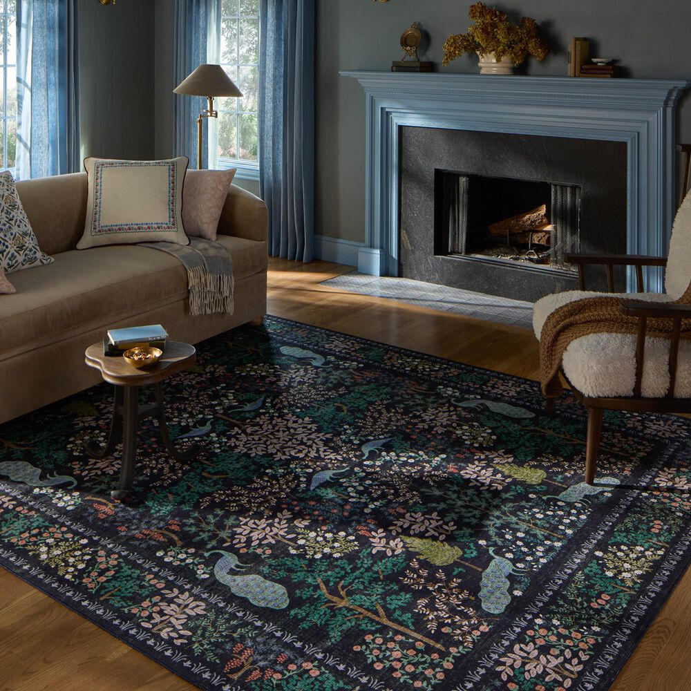 Loloi Canopy Peacock Forest Charcoal 8&#39;6&quot; x 11&#39;6&quot; Area Rug, , large