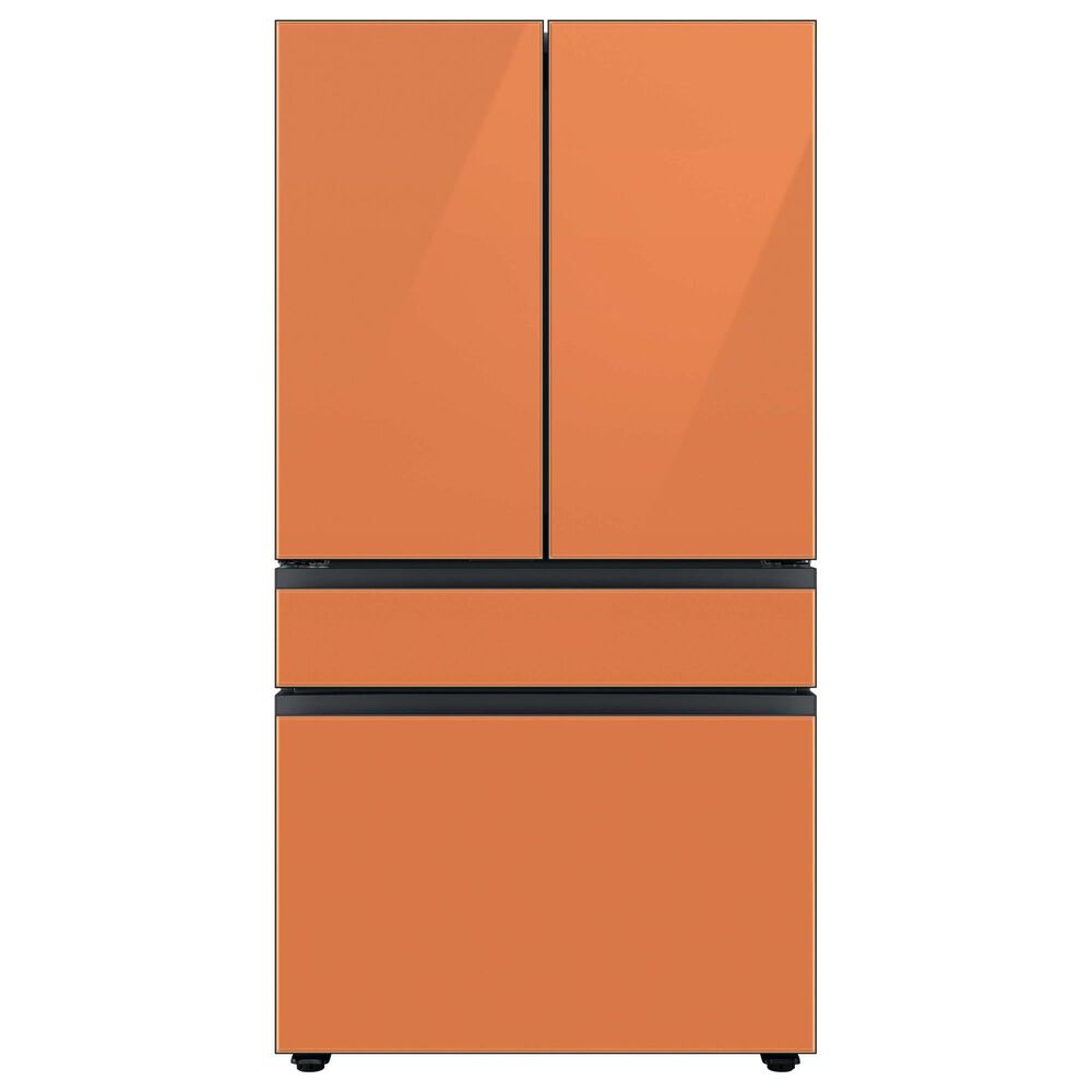 Samsung Bespoke 4-Door French Door Refrigerator Middle Panel in Clementine Glass, , large