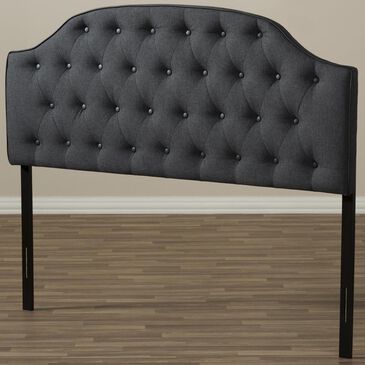 Baxton Studio Windsor Queen Headboard in Dark Grey, , large