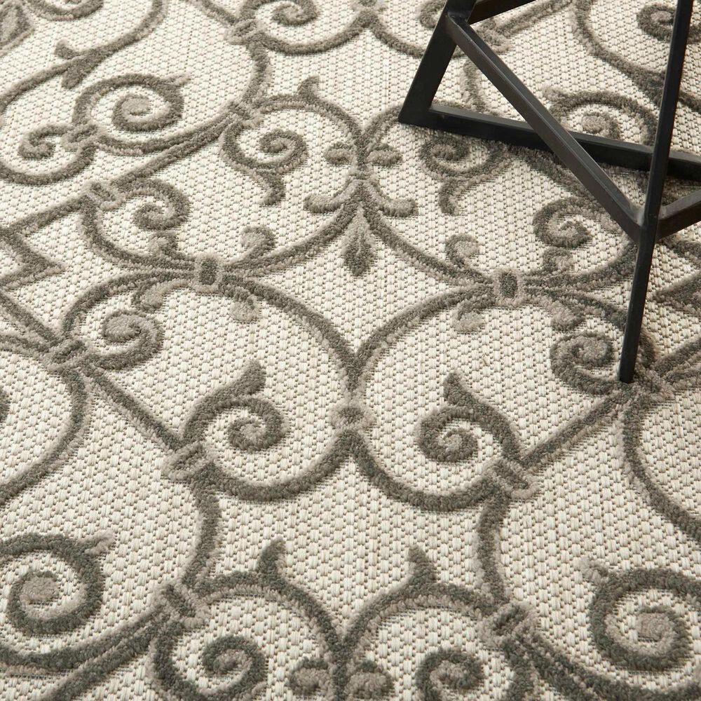 Nourison Aloha 7&#39;10&quot; x 10&#39;6&quot; Grey and Charcoal Indoor/Outdoor Area Rug, , large