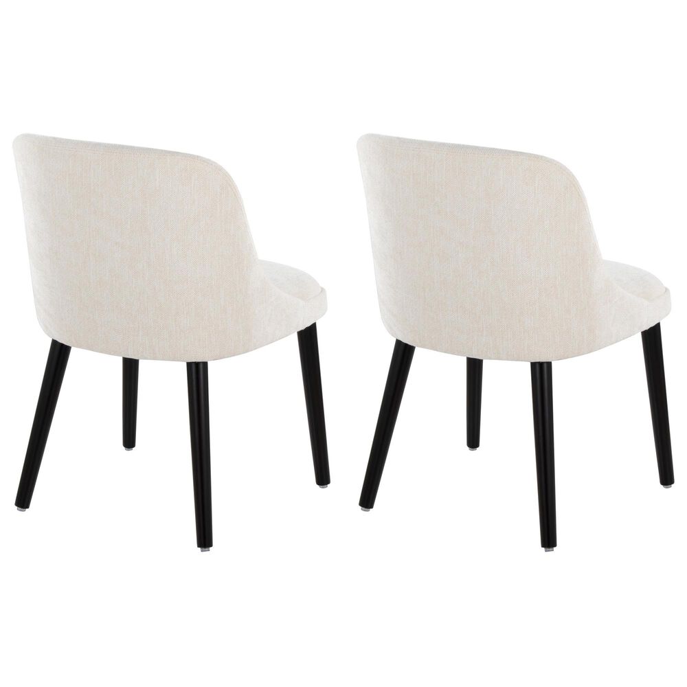 Lumisource Rina Side Chair with Cream Cushion in Black &#40;Set of 2&#41;, , large