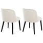 Lumisource Rina Side Chair with Cream Cushion in Black (Set of 2), , large