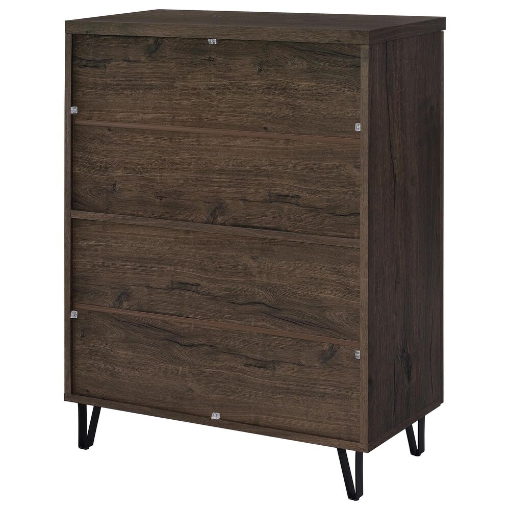 Coaster Brixton 6-Shelf Shoe Storage Cabinet in Smoked Oak and Black, , large