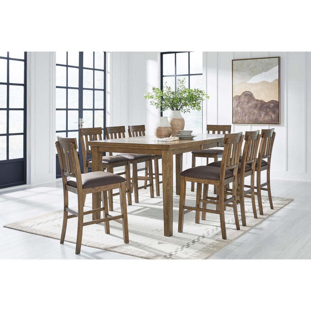 Ashley Urbinforte 25.75" Faux Leather Barstool in Light Brown, , large