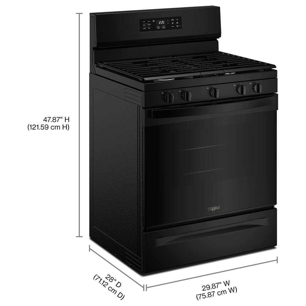Whirlpool 5 Cu. Ft. Freestanding Gas Range in Black, , large