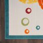 Nourison Aloha 2" x 6" Teal and Multicolor Indoor/Outdoor Runner, , large