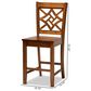 Baxton Studio Nicolette Counter Stool in Walnut Brown (Set of 2), , large