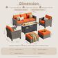 HOMLUX 6-Piece Outdoor Sofa Set in Orange, , large