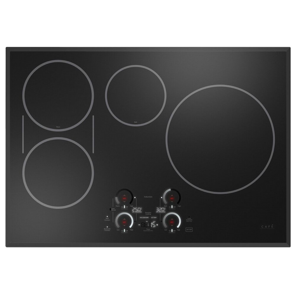 Cafe 2-Piece Kitchen Package with Matte Black 30" Smart Built-In Convection Double Wall Oven and Black 30" Touch Control Induction Cooktop, , large