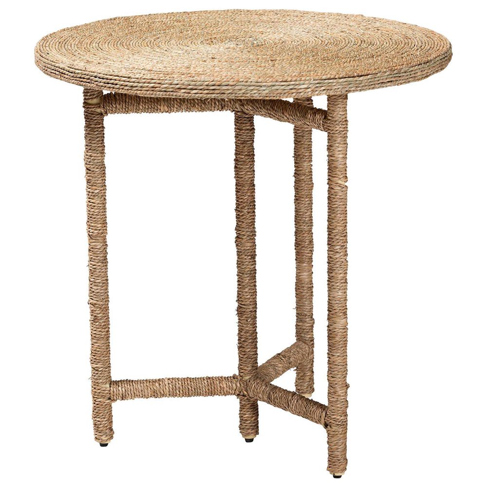 Baxton Studio Fumito Round End Table in Natural Brown, , large