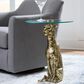 Ashley Vallain Accent Table in Antique Gold and Clear, , large