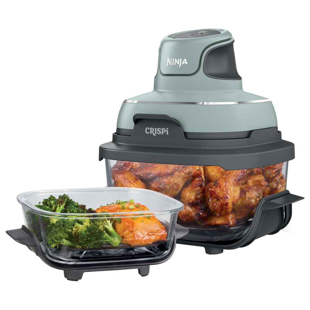 Shark Crispi 4-In-1 Portable Glass Air Fryer Cooking System in Sage Green, , large
