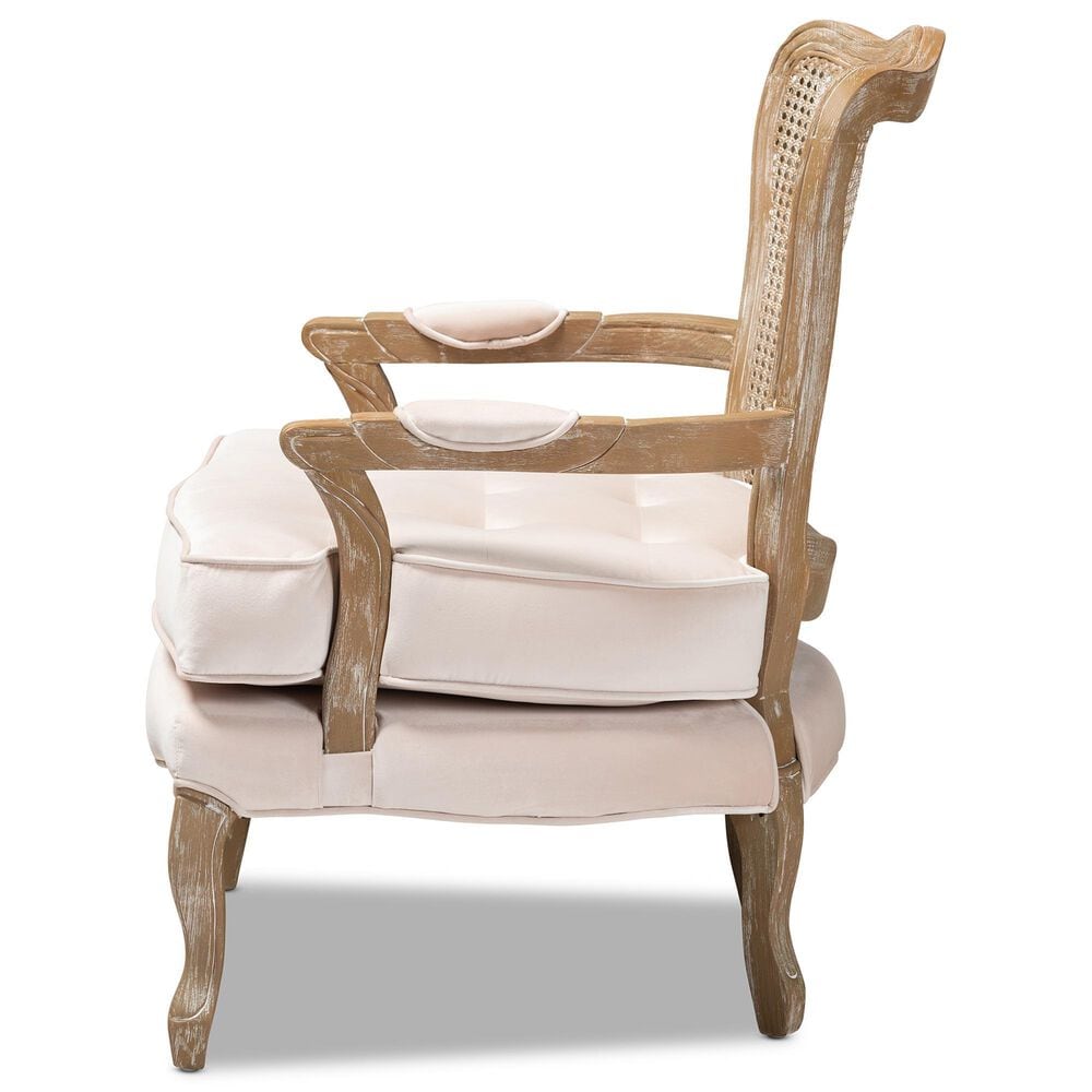 Baxton Studio Vallea Arm Chair in Light Beige, , large