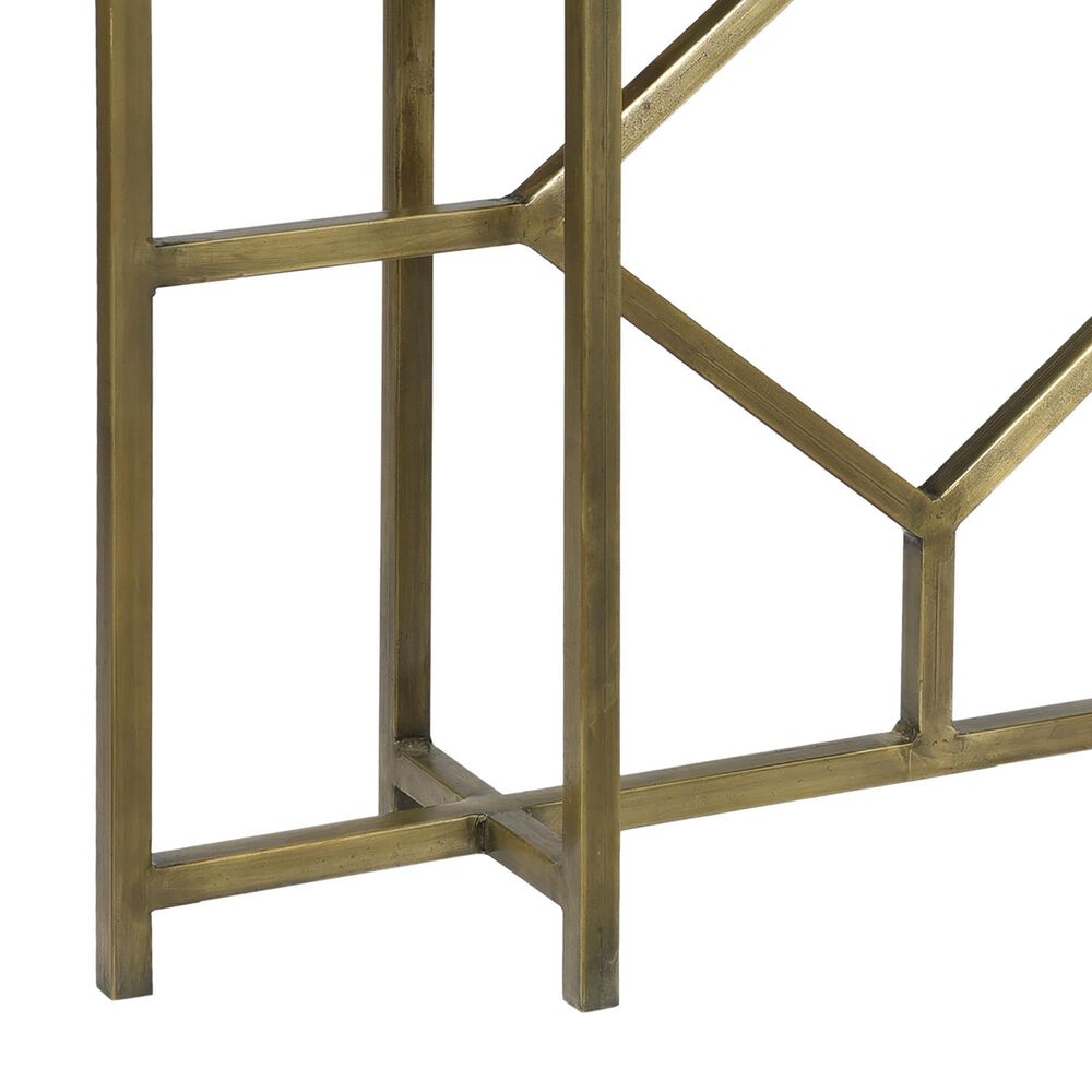 Crestview Collection Bengal Manor Iron Diamond Console in Light Brown and Antique Gold, , large
