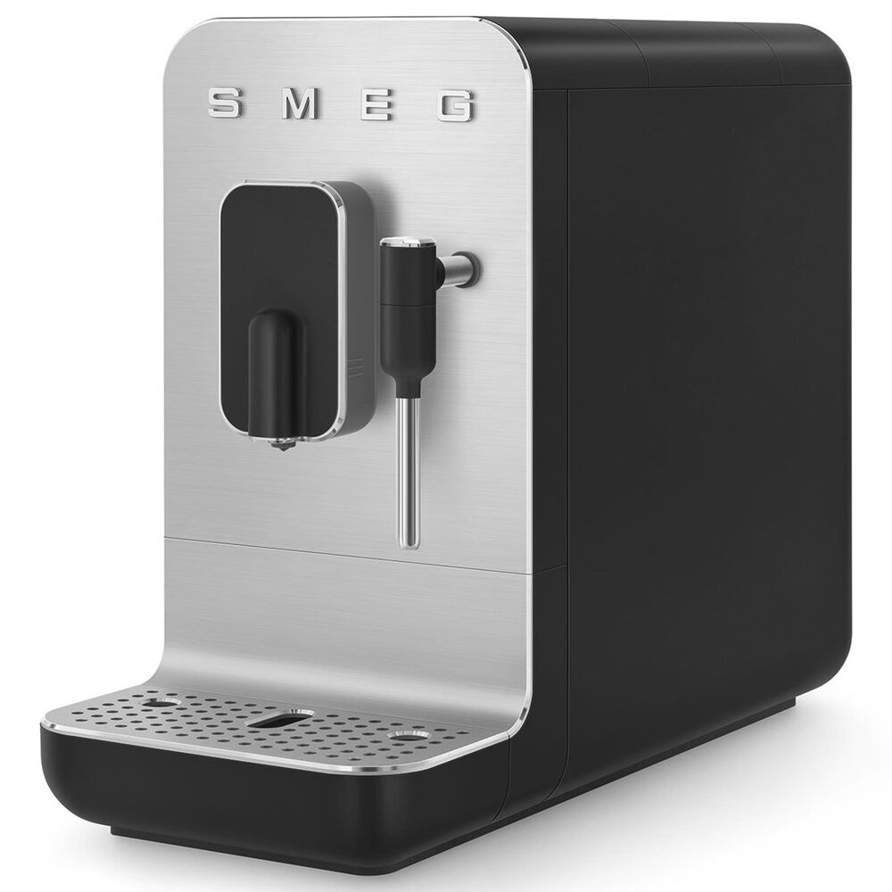 Smeg 47.34 Oz Automatic Coffee Machine Steam Wand in Black and Smoky Gray, , large