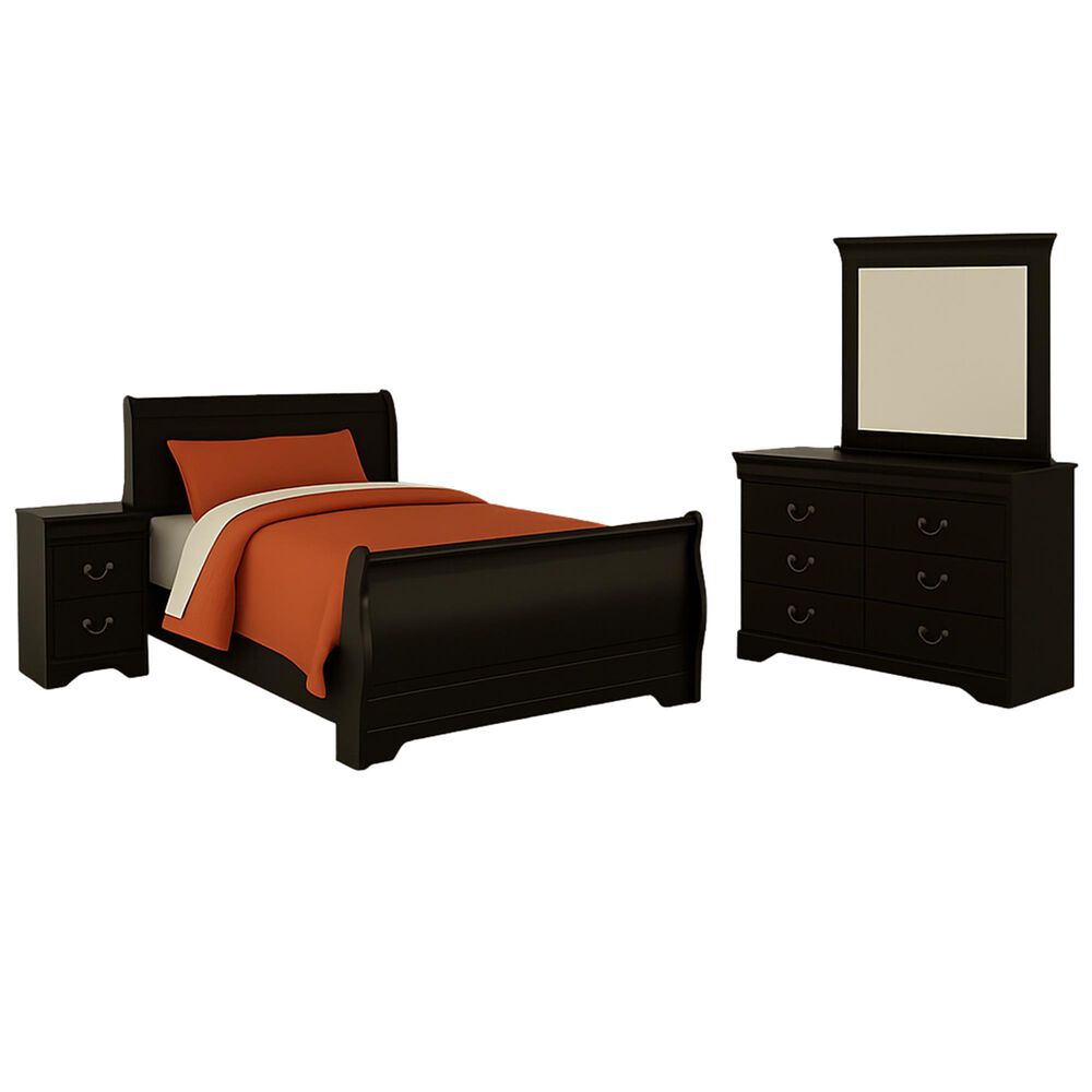Ashley Huey Vineyard 4 Piece Twin Bed Set in Black, , large